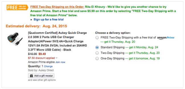 Fotografía - 7.50 [Offre d'alerte] Aukey Charge rapide 2.0 Dual Port USB Car Charger 9,49 $ sur Amazon Après $ Code promo